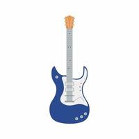 Flat guitars. Rock music instrument. Acoustic and electric guitar musical instruments for entertainment. Musician equipment in cartoon style. Vector isolated electrical design guitar