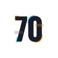 70 años de celebración de aniversario vector plantilla diseño ilustración logo icono