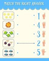 Math count number worksheet vector