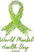 World Mental Health Day banner or logo isolated on white background vector