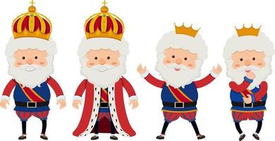 Cartoon character of a King with different poses vector