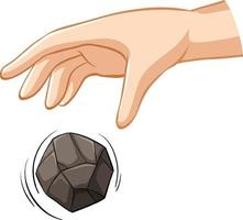 Hand dropping stone for gravity experiment vector