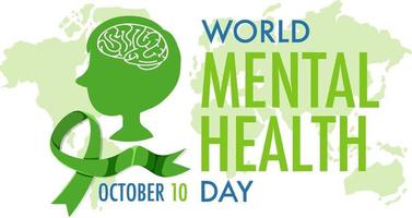 World Mental Health Day banner or logo isolated on white background vector