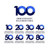 100 Years Anniversary Celebration Blue Vector Template Design Illustration