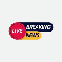 Breaking News Live TV Label Logo Vector Template Design Illustration