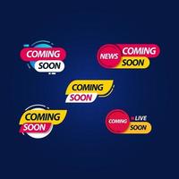 Coming Soon Live Label Logo Vector Template Design Illustration