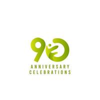 90 Years Anniversary Celebration Vector Template Design Illustration