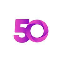 Ilustración de diseño de plantilla de vector púrpura de celebración de aniversario de 50 años