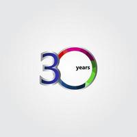 30 Years Anniversary Vector Template Design Illustration