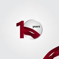 10 Years Anniversary Vector Template Design Illustration