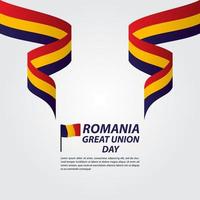 Romania Great Union Independence Day Celebration Banner Vector Template Design Illustration