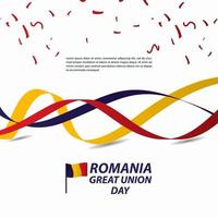 Romania Great Union Independence Day Celebration Banner Vector Template Design Illustration