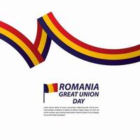 Romania Great Union Independence Day Celebration Banner Vector Template Design Illustration