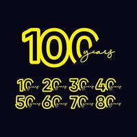 Icono de logotipo de ilustración de diseño de plantilla de vector de celebración de aniversario de 100 años