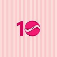 10 Years Anniversary Celebration Candy Model Vector Template Design Illustration