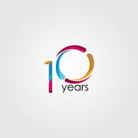 10 Years Anniversary Celebration Vector Template Design Illustration