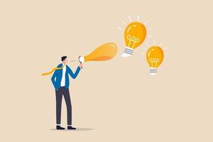 Creativity to create new business idea or solution for work problem, entrepreneurship to think about business concept vector