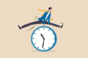 Smart time management, success in work strategy on business deadline or working time efficiency concept vector