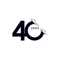 Ilustración de diseño de plantilla de vector de celebración de aniversario de 40 años