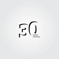 30 Years Anniversary Vector Template Design Illustration