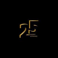 25 Years Excellent Anniversary Vector Template Design Illustration