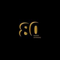 80 Years Excellent Anniversary Vector Template Design Illustration