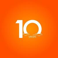 10 Years Anniversary Celebration Sunset Gradient Vector Template Design Illustration