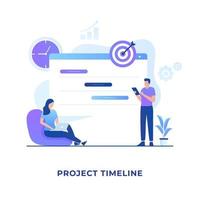 Flat design of project timeline concept vector