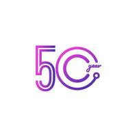 50 años de celebración de aniversario número vector plantilla diseño ilustración logo icono
