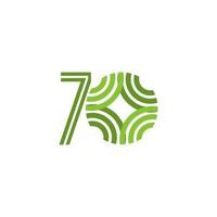 70 años celebración de aniversario número vector plantilla diseño ilustración logo icono