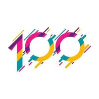 Ilustración de diseño de plantilla de vector de celebración de aniversario de 100 años