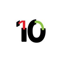 10 años de celebración de aniversario número vector plantilla diseño ilustración logo icono