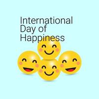 International Day of Happiness Vector Template Design Illustration