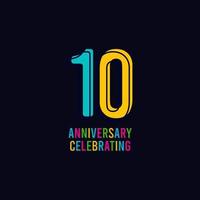 10 Years Anniversary Celebration Vector Template Design Illustration