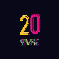 20 Years Anniversary Celebration Vector Template Design Illustration