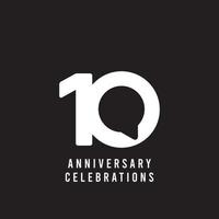 10 Years Anniversary Celebrations Vector Template Design Illustration