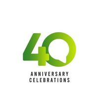 Ilustración de diseño de plantilla de vector de celebraciones de aniversario de 40 años