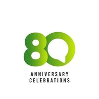 80 Years Anniversary Celebrations Vector Template Design Illustration