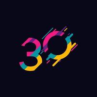 Ilustración de diseño de plantilla de vector de celebración de aniversario de 30 años