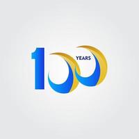 Ilustración de diseño de plantilla de vector de celebración de aniversario de 100 años