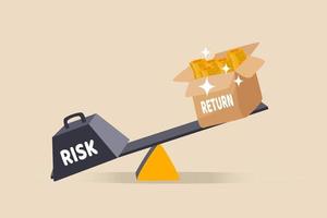 Investment high risk high expected return, investor risk appetite in securities and investment asset to get high reward concept vector