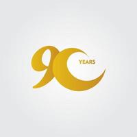 90 Years Anniversary Celebration Vector Template Design Illustration