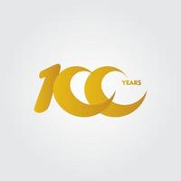 Ilustración de diseño de plantilla de vector de celebración de aniversario de 100 años