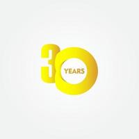 30 Years Anniversary Celebration Vector Template Design Illustration