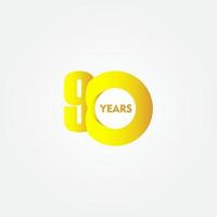 90 Years Anniversary Celebration Vector Template Design Illustration