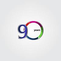 90 Years Anniversary Vector Template Design Illustration