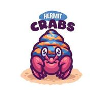 Hermit Crab Sea Creature Cartoon vector