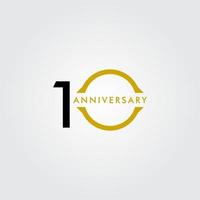 Ilustración de diseño de plantilla de vector de celebración de aniversario de 10 años