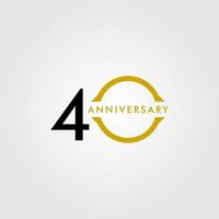 Ilustración de diseño de plantilla de vector de celebración de aniversario de 40 años