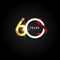 Ilustración de diseño de plantilla de vector de oro de celebración de aniversario de 60 años